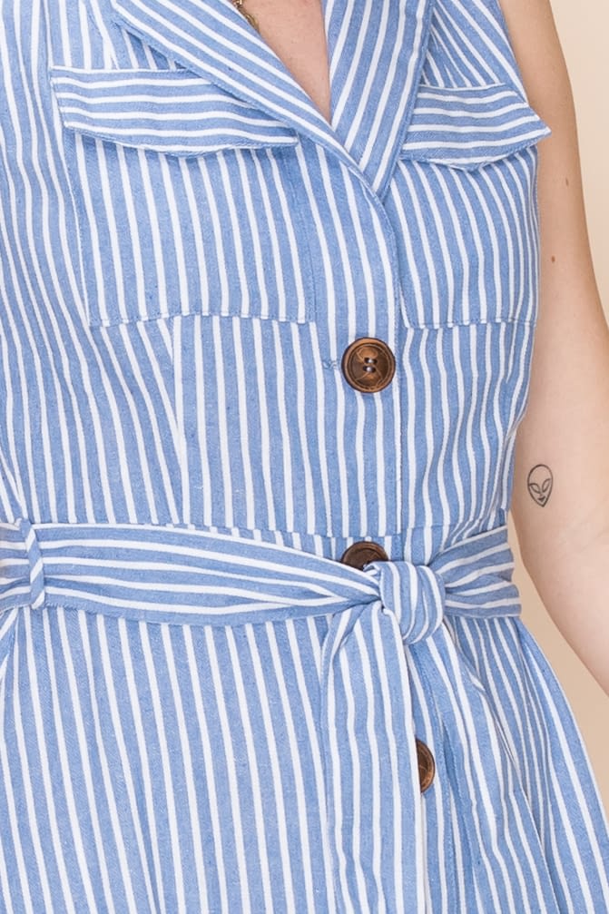 sleeveless button down dress